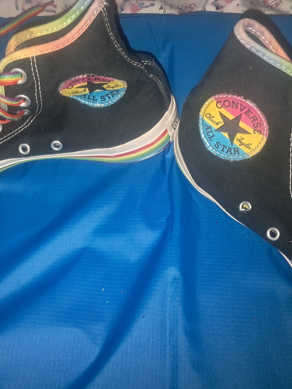 Custom Converse Pansexal Pride Rainbow high tops Limited Edition